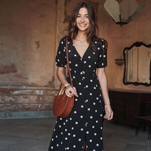 Sezane Sollie Polka Dot Dress